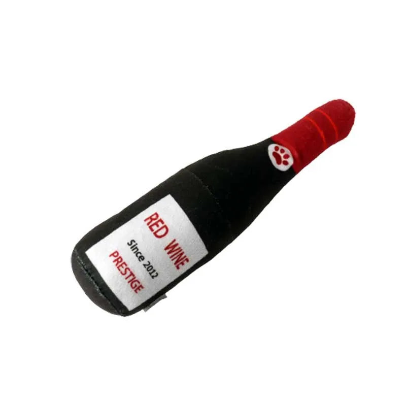 Dog Plush Toy Exclusive Supply Of Spot Wholesale Plush Filled Champagne Bottles Squeaking Dog Toys Fleece Squeak Toys