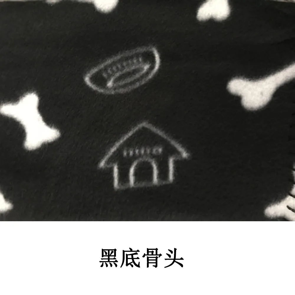 Pet Blanket Super Soft Dog Blanket with Cute Paw Print Warm Puppy Blanket Mat Bed Cover for Large Dogs Kitten Cat Small Animals