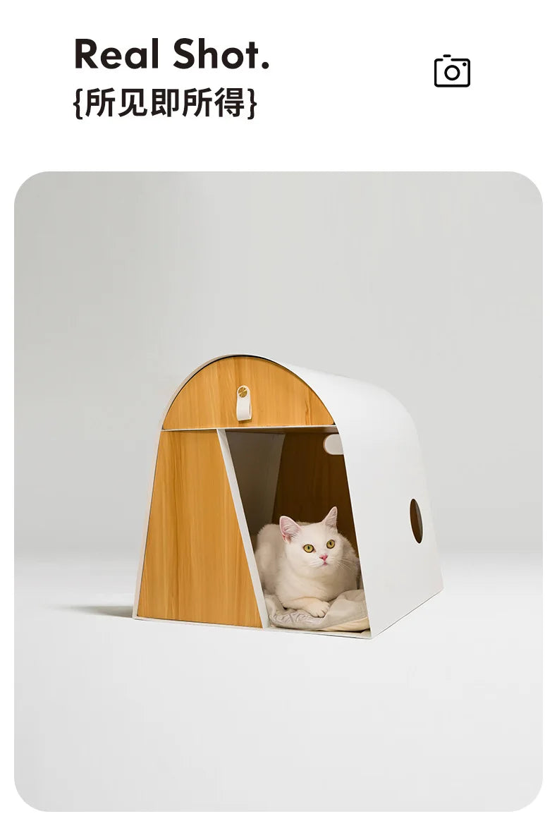 Iron Kennel Cat Litter Solid Wood Internet Celebrity Cat Villa Pet Wooden House Dog House Cat