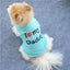Small Dog Clothes Soft Cotton Puppy Shirt Classic Daddy Mommy Printed T-shirt Pet Vest Clothing for Cats Chihuahua Dog Apparel