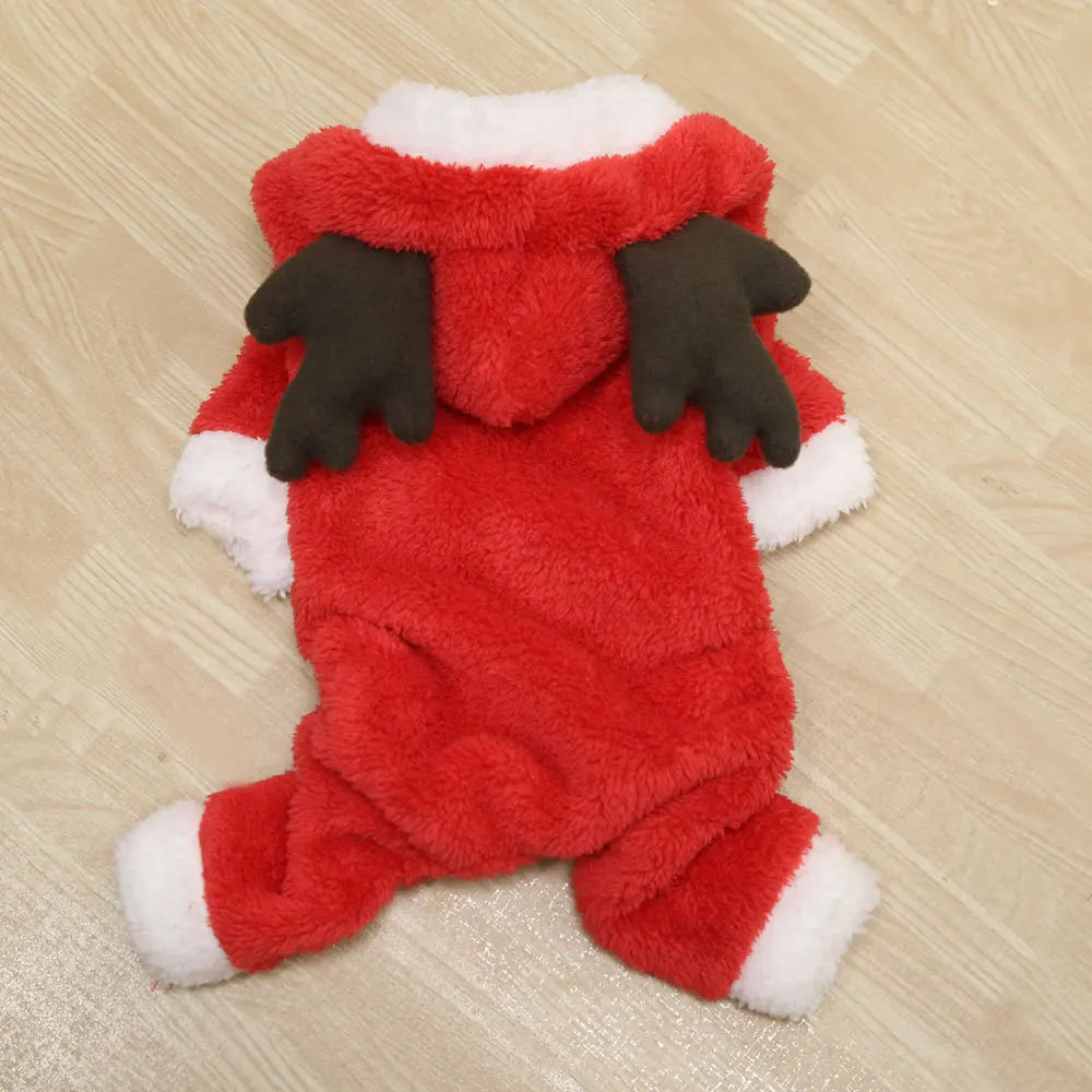 pawstrip Small Dog Clothes Warm Winter Pet Dog Jumpsuit Puppy Fleece Hoodie Chihuahua Small Medium Dog Warm Outfit Kitten Jacket