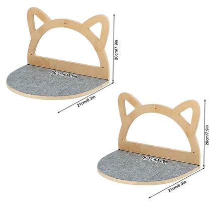 Cat Nest Wall Mounted Cat Climbing Shelf Cat Hammock Double Platform for Cats Climbing & Playing Detachable For Cleaning Thicken