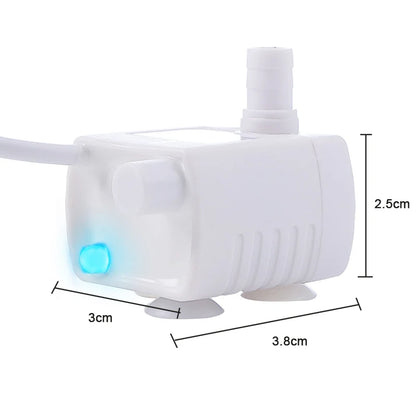 Water Pump LED Light Pet Cat Water Fountain Accessories Replacement Cats Water Dispenser Filter Element Anti-Dry Boil Water Pump