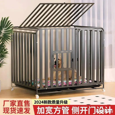 Full Square Tube Dog Cage Medium Large Dog Indoor and Outdoor Toilet Small Dog Labrador Golden Retriever Pet