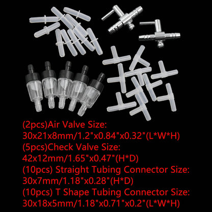 UXCELL Aquarium Air Bubble Stone Oxygen Pump T/Straight Tube Connectors Check Valve Sucker Fish Tank Pond Pump Tools Accessories