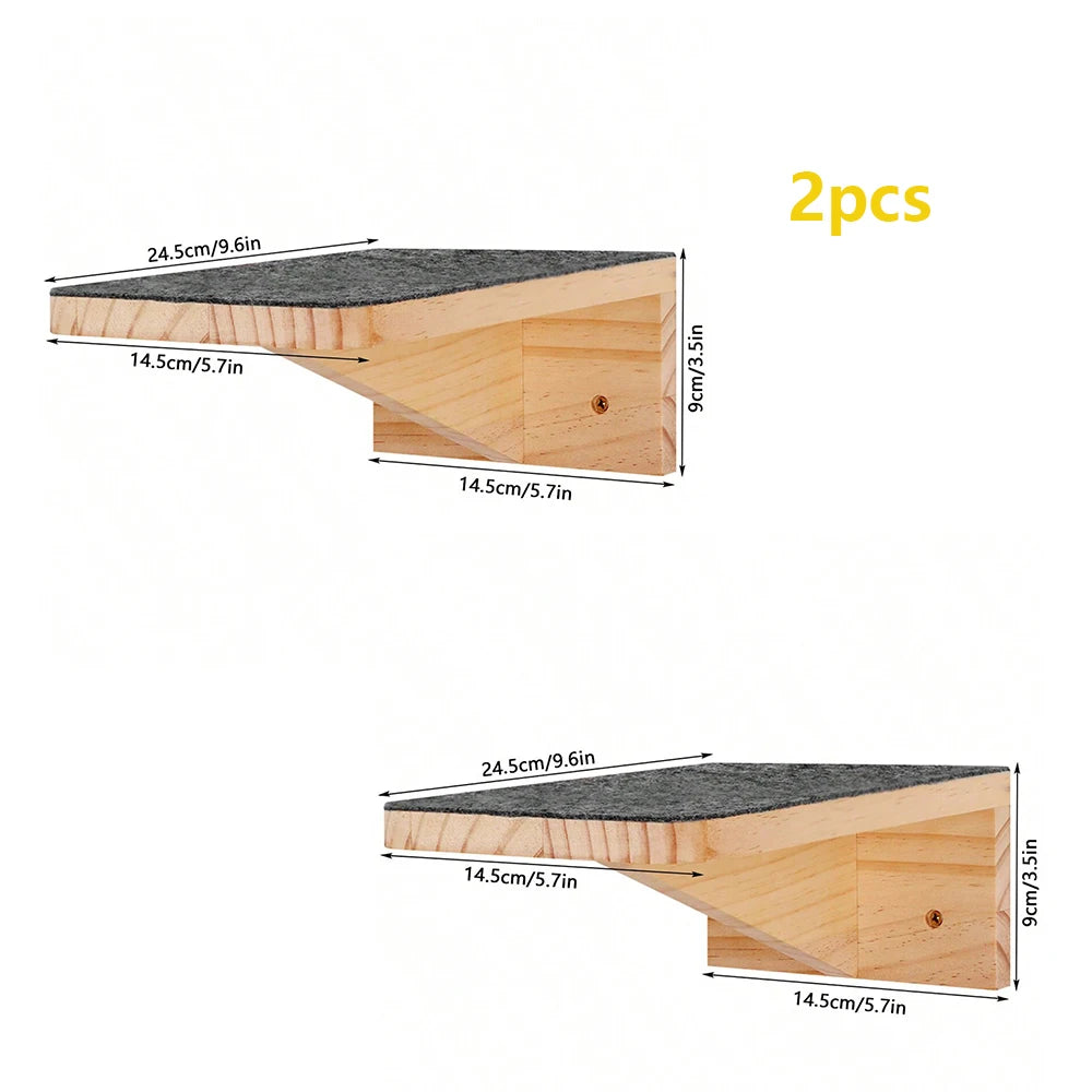 Cat tree Wall Mounted Furniture Climbing Shelves Cat Scratching Post Cat House And Bridge With Jumping Step For Pet Playing
