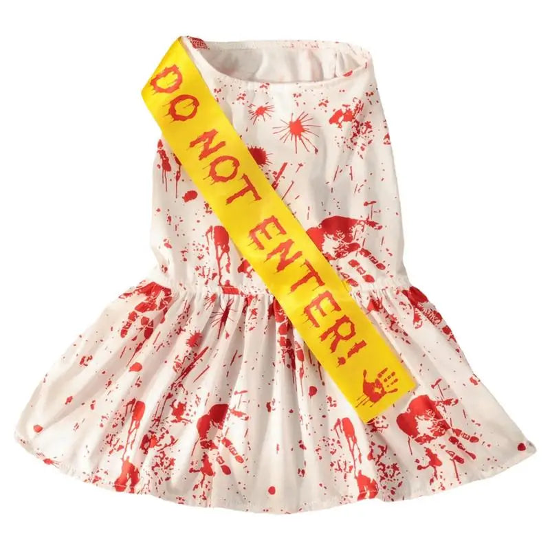 Dog Halloween Clothes Pet Dress Bloody Halloween Costume Dog Halloween Blood Skirt Halloween Seals Clothes Puppy Cosplay Costume