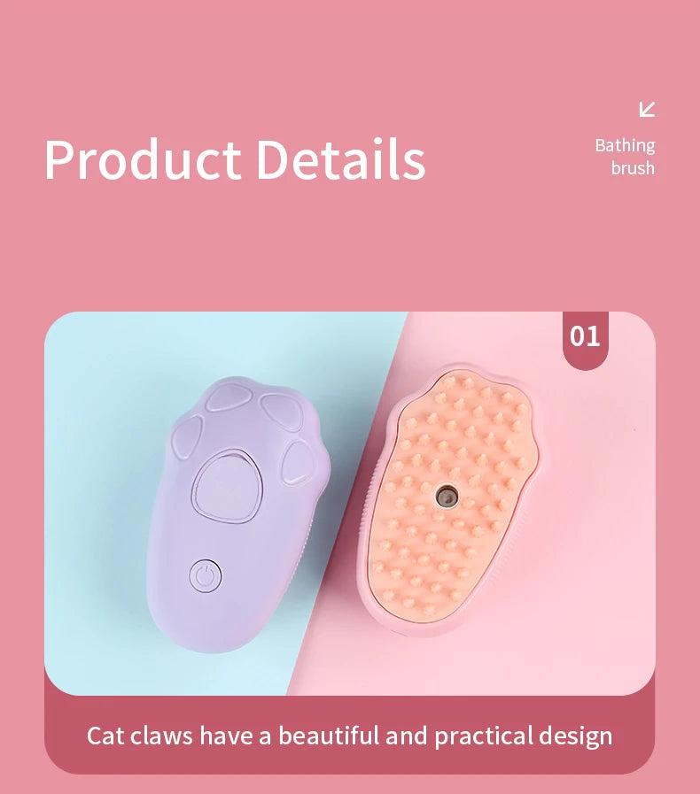 Colored Pet Steam Beauty Comb Cleanable Floating Hair Remove Tangled Hair No Need To Take A Shower Universal For Cat And Dog