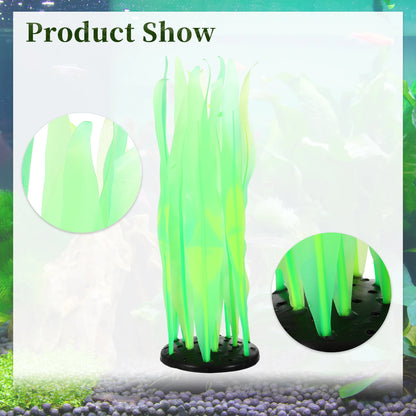 UXCELL Aquarium Artificial Decorative Plant Silicone Glowing Decor for Fish Tank Ornamen Flower Grass Decoration Accessories