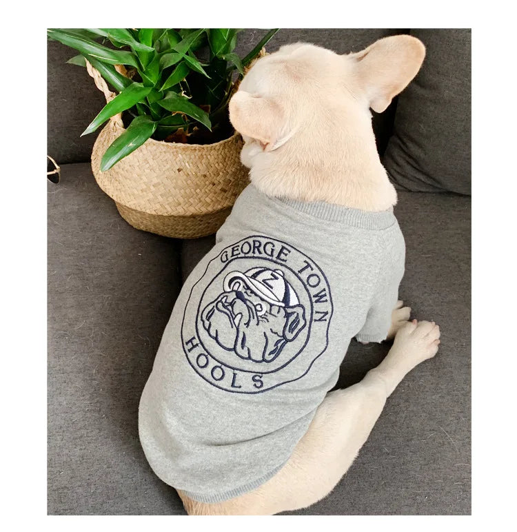 Dog Costume  Pet Clothes Crew Neck Korean Version Spring and Autumn Parent-child Wear Pure Cotton Four Colors Seven Sizes