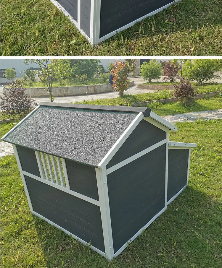 Dog House Outdoor Solid Wood Kennel Outdoor Rain and Sun Protection Dog House Medium and Large Kennel Dog Villa Wooden Pet Nest