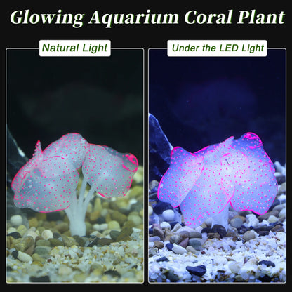 UXCELL Aquarium Simulation Undersea Water Plants Silicone Glowing Ornaments Decorations Fluorescence Fish Tank Coral Decor
