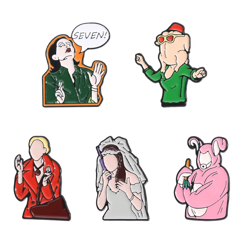 Funny Animal Sets Enamel Pins Cartoon Anime Figure Ghost Spooky Cute Cat Bird Brooches Backpack Lapel Badge Punk Jewelry Gifts