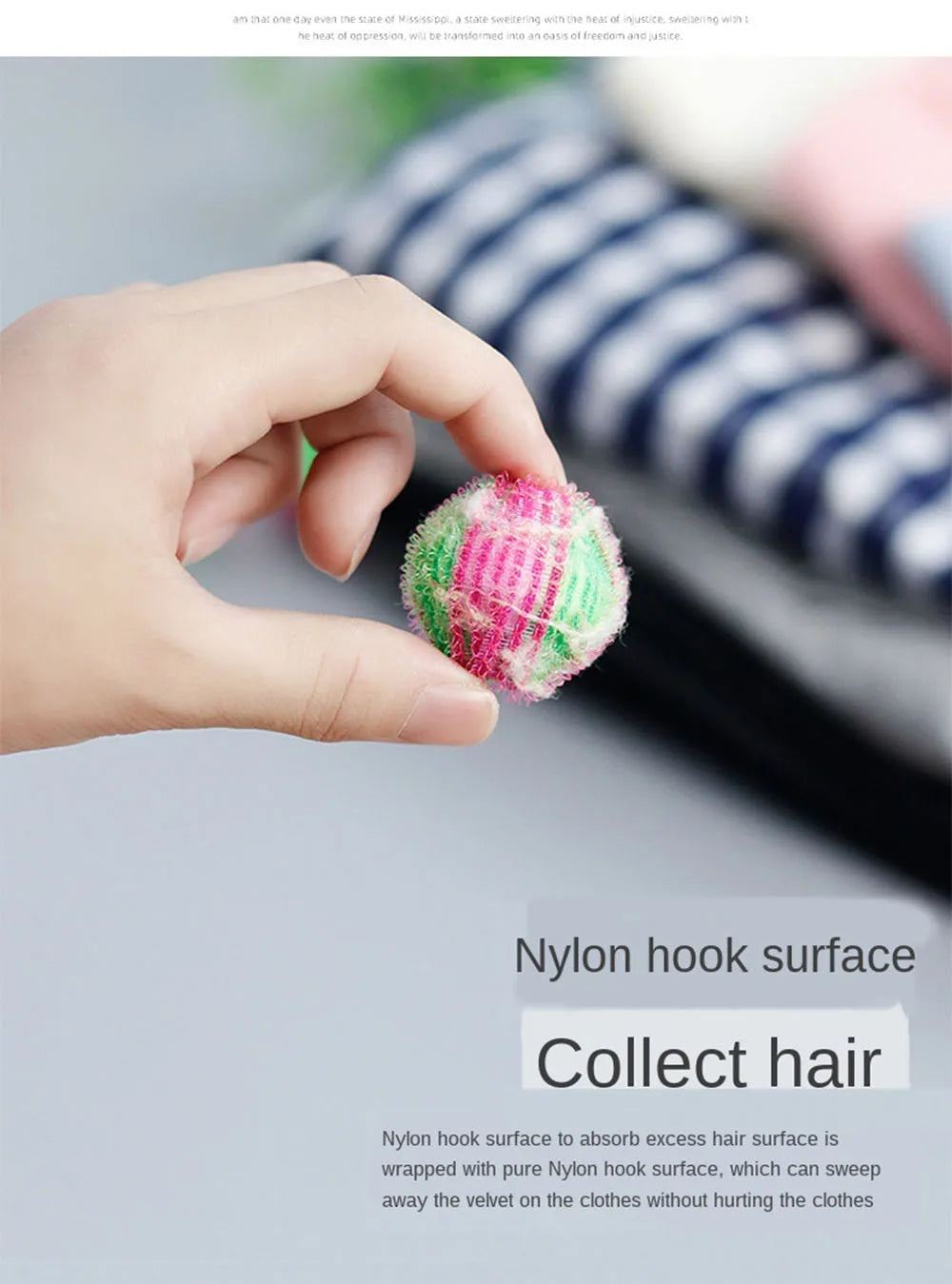 6pcs Nylon Laundry Ball Washing Machine Decontamination Ball Fur Lint Sticking Dedusting Roller Pet Hair Removal Ball in Laundry