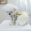 Yellow Ribbon Dresses for Dogs Sweet Dream Princess Autumn Pet Skirt French Bulldog Overalls Lattice Yellow Warm Cat Clothing