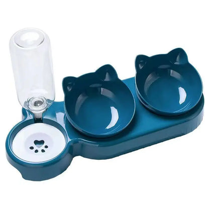 Cat Bowl Cat Food Bowl Double Bowl Neck Protection Automatic Drinking Bowl Anti Overturning Cat Food Rice Bowl Pet Supplies