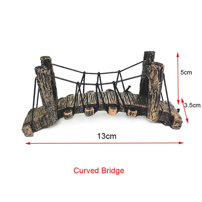 1pc Aquarium Resin Bridge Decoration Rocks Fish Tank Ornaments Decor Landscaping Rockery Mountain Bridge Hiding Cave Accessories
