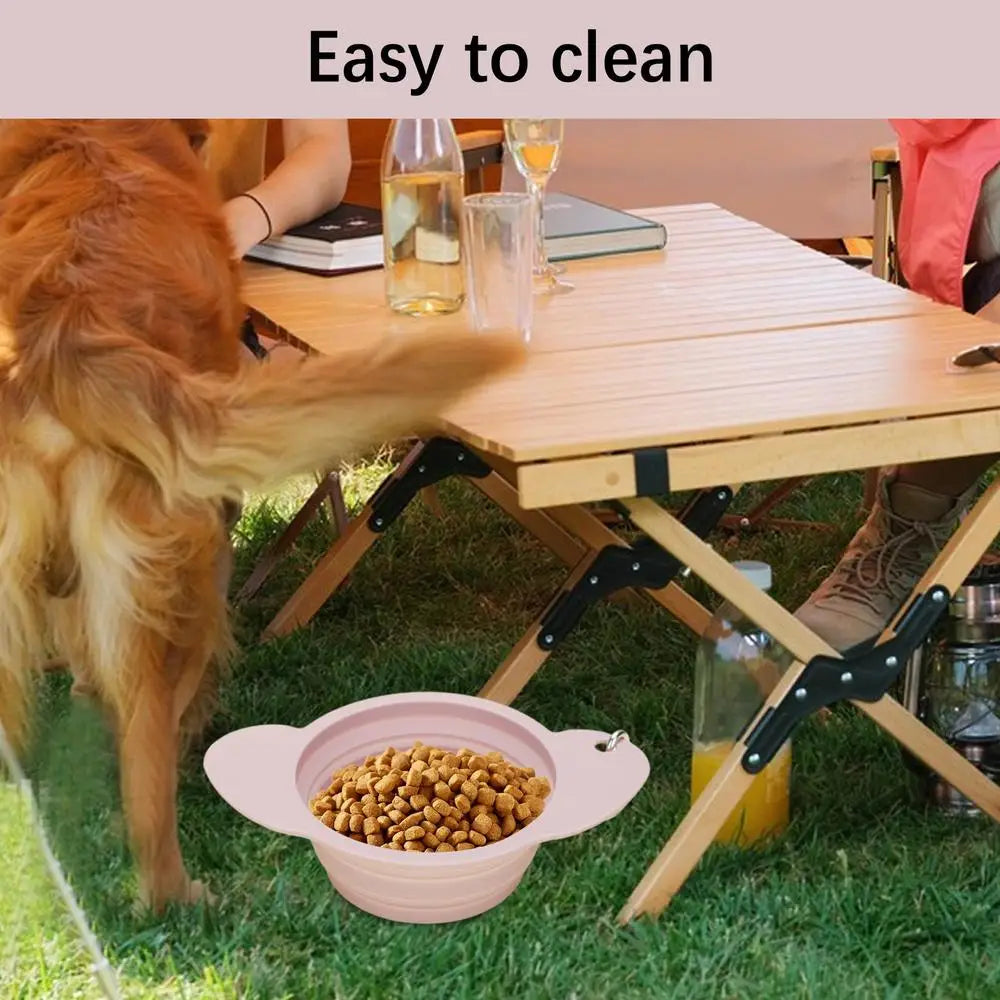 Dog Bowl Pet Collapsible Bowls Silicone Portable Foldable 600ml Dog Feeder Dog Dispenser Water Or Food Pet Feeding Watering Dish