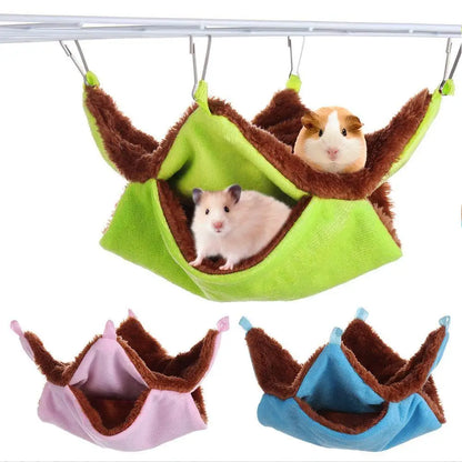 Sugar Hammock Double-layer Design Winter Warm Small Pet Hanging Sleeping Bag Honeybird Comfort Cotton Hand-woven Resting