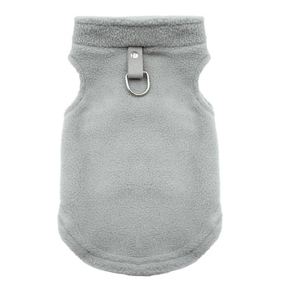 Autumn Fleece Pet Dog Clothes Solid Color Harness Outfits Walking Warm Vest for Small Medium Puppy Plaid Chihuahua Cat Jackets