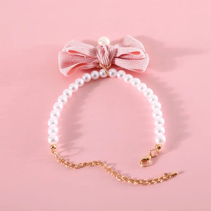 Dog Pearls Necklace Jewelry for Small Dog Puppy Cat Wedding Collar Chihuahua Yorkie Girl Pet Clothes Costume Outfits Accessories