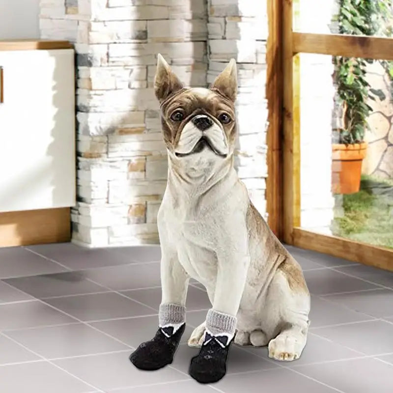 Dog Paw Socks Anti Slip 4pcs Non-slip Dog Snow Socks Small Machine Washable Dog Paw Protectors For Workout Walking Exercising