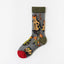 5 Pairs/Set France Hipster Design Glass Silk Floral Bird Funny Socks Women Transparent Art Ankle  Socks Jacquard