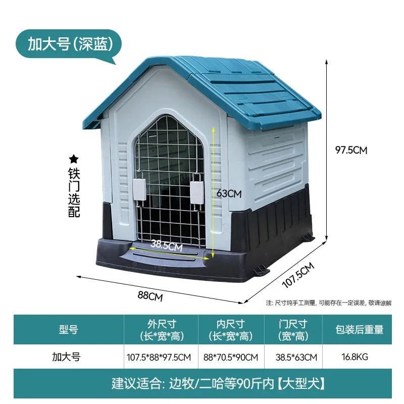New Dog House Outdoor Waterproof Kennel All Seasons Indoor Dog House Outdoor Rainproof Sunscreen Medium and Large Dogs.