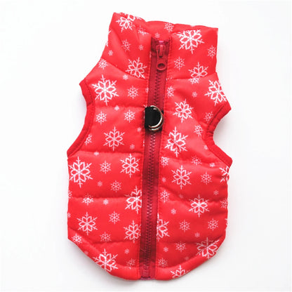 Windproof Pet Vest Jacket Winter Warm Big Dog Clothes Puppy Harness Clothing Funny Printed Coat for Small Medium Dogs Cats XS-XL