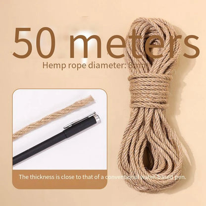20/50M Cat Scratch Resistant Tight and Durable Scratch Pole Climbing Frame Fine Sword Hemp Rope Pet Cat Scratchers