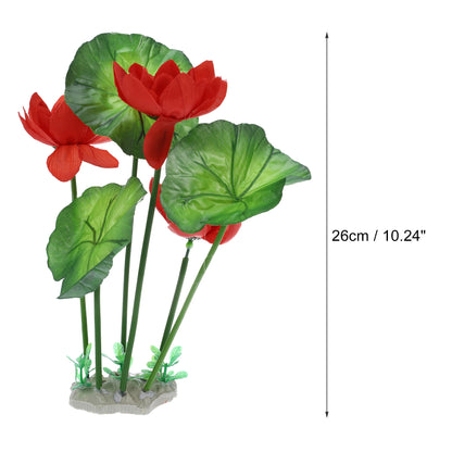 Uxcell Pond Flower Floating Lotus Leaves Artificial Flower Fake Lotus Plant Water Micro Landscape for Aquarium Garden Decoration