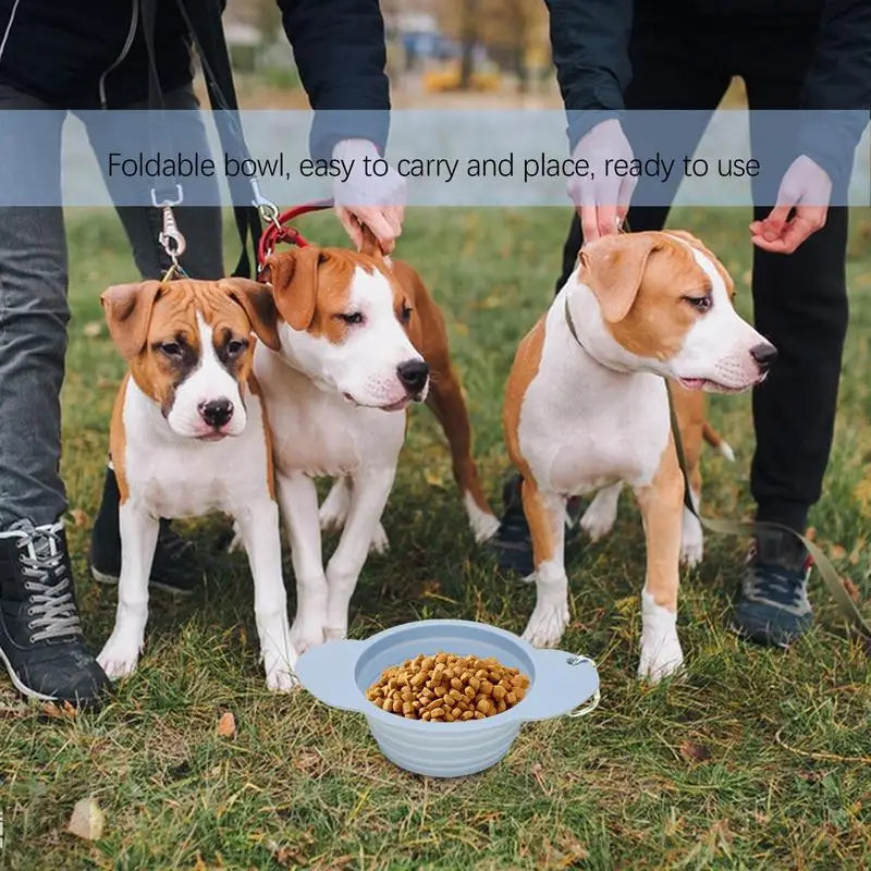 Dog Bowl Pet Collapsible Bowls Silicone Portable Foldable 600ml Dog Feeder Dog Dispenser Water Or Food Pet Feeding Watering Dish