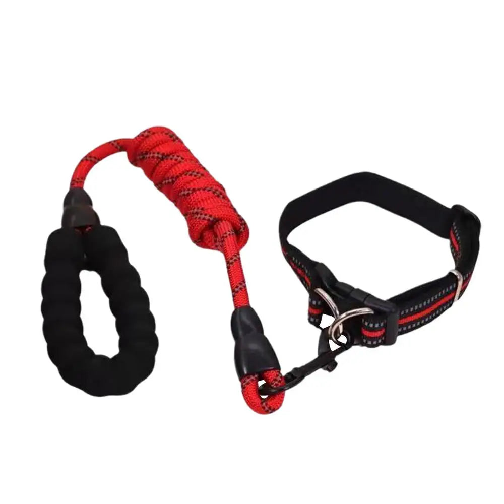 Reflective Dog Collar Adjustable Neck Collars With Rope Kit For Pet Puppy Weatherproof Dog Collar Padded Suitable Puppy Collar