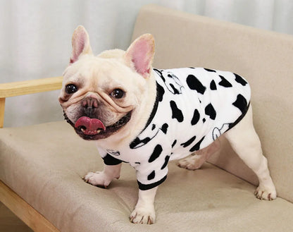 Warm Pet Clothing for Winter Soft Coral Fleece Dog Hoodies Cute Printed Puppy Small Dog Sweater French Bulldog Coat Cats Clothes