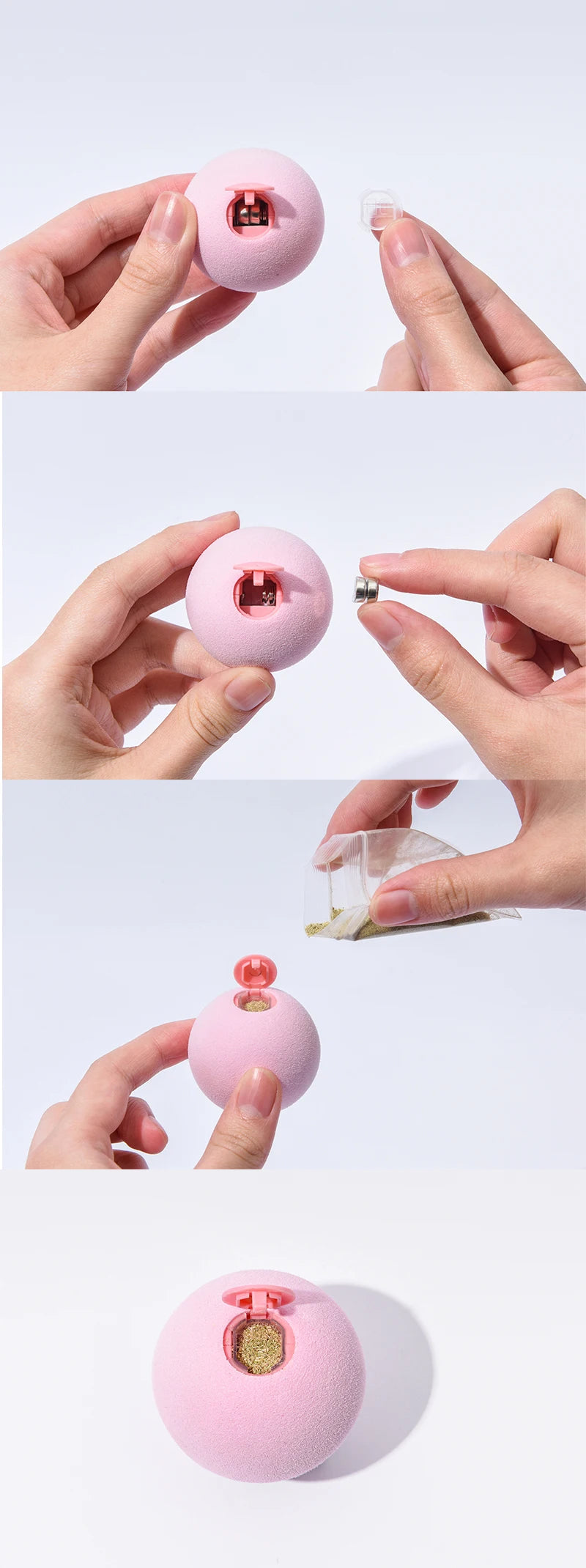 EW Gravitational Barking Ball Teaser Cat Stick Mint Ball Toy EW Gravitational Barking Ball Teaser Cat Stick Mint Ball Toy