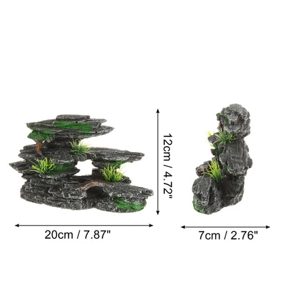 UXCELL Artificial Resin Rockery Fish Tank Landscape Aquarium Decor Mountain Hiding Cave Pet Supplies Ornament Accessories