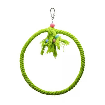 Rope Perches For Bird Cages Circle Rope Swing Easy Installation Natural Safe Soft Cotton Round Bird Swing For African Grey Macaw