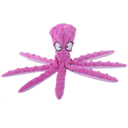Squeaky Dog Toy Octopus Toy for Aggressive Chewers Tough No Stuffing Plush Crinkle Interactive Pet Toys for Puppy and Large Dogs