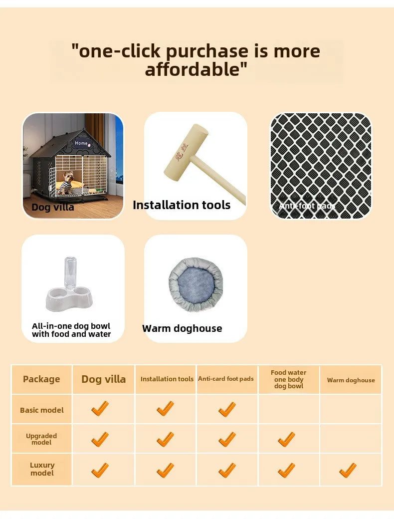Dog cage Small and medium-sized dog Teddy Bigbear Indoor dedicated one room one bathroom kennel with toilet integrated pet cage