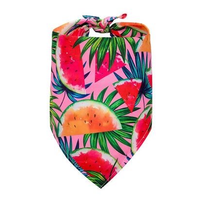 Summer Pet Bandana for Small Medium Large Dogs Fruit Print Dog Triangle Scarf Pomeranian Pug Bibs mascotas Grooming Accessories