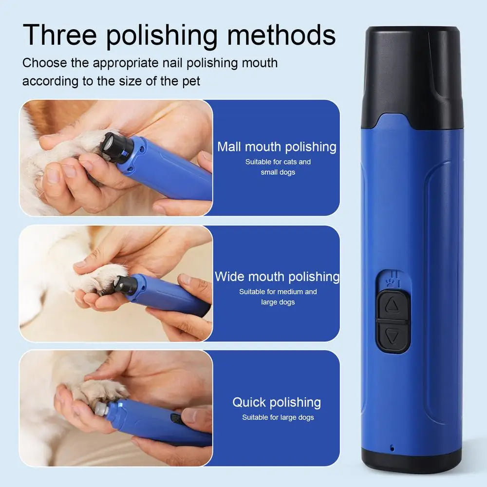 Rechargeable Dog Nail Grinder Safe Dog Claw Care Ergonomic Pet Nail Cutter Low Noise Nail Clipper for Pet Dog Puppy Cat Kitten