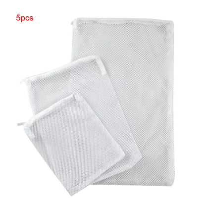 5Pcs Black/White Filter Mesh Bag Aquarium Pond For Bio Ball Carbon Media Ammonia Fish Tank Isolation Bag Accessories
