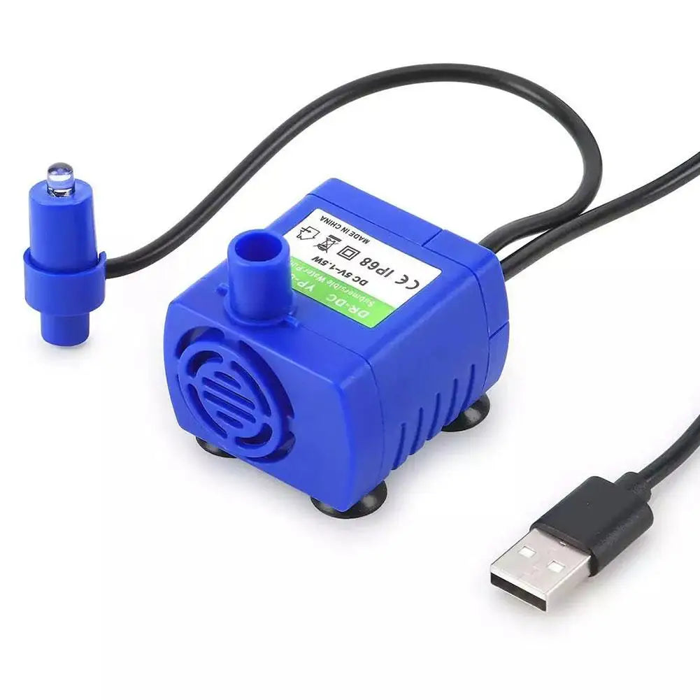 Silent AC Water Pump DC Power-off Water Pump Easy To Light Light Disassemble Pet Two-color Pump LED Fountain D9U9