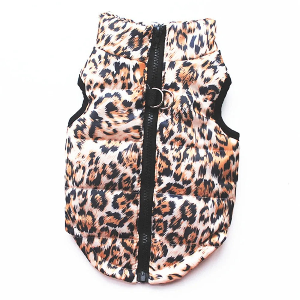 Windproof Pet Vest Jacket Winter Warm Big Dog Clothes Puppy Harness Clothing Funny Printed Coat for Small Medium Dogs Cats XS-XL