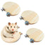 4 Pieces Hamster Wood Platform Set Wood Round Station Board L-shaped Round Hole Standing Platform Hamster Cage Accessories