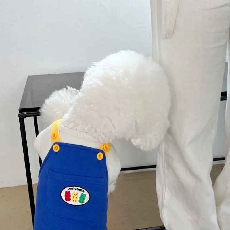 Dog Jumpsuit Summer Puppy Clothes 2024 Cute Pet Rompers Color Block Casual Dog Pants Bichon Pug Chihuahua Suspenders Dog Coat