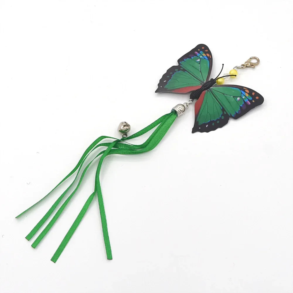 Funny Cat Stick Toy Furry Feather with Bell Cat Stick Toy Kitten Playing Pet Accessories Worm on A String Cat Toys Interactive