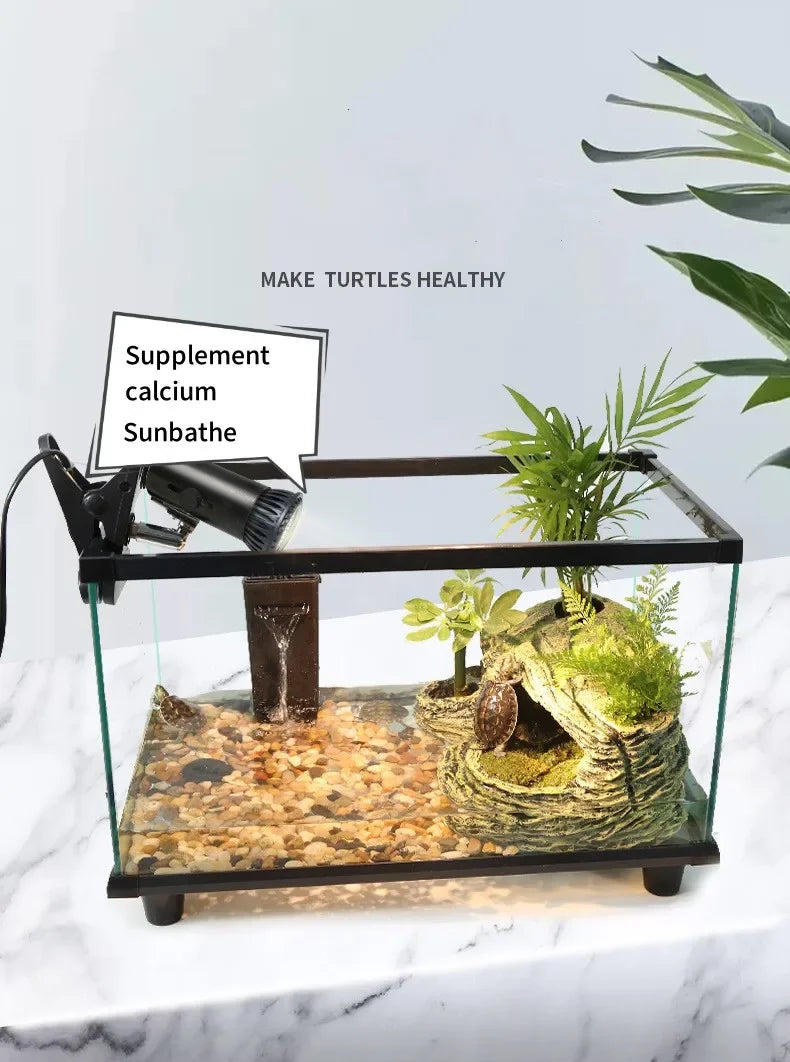 Reptile UVA + UVB Full Spectrum Turtle Basking Platform Sun Lamp Sunbathe Heat Lamp for Lizard Amphibians 5.0 10.0 Reptile Light
