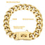 Chew Proof Stainless Steel 19MM Gold Dog Chain Collar with Solid Buckle Pet Chains Collars for Large Dog