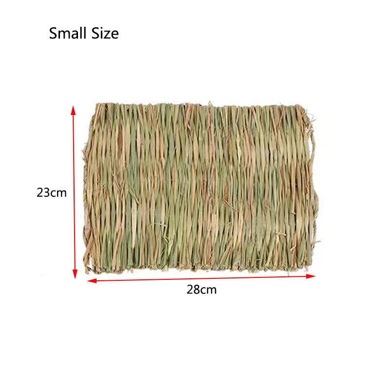 Handmade Straw Woven Pet Chew Mat Pad Pet House Cage Accessories For Hamster Rabbit Chinchilla Guinea Pig Small Pet Products